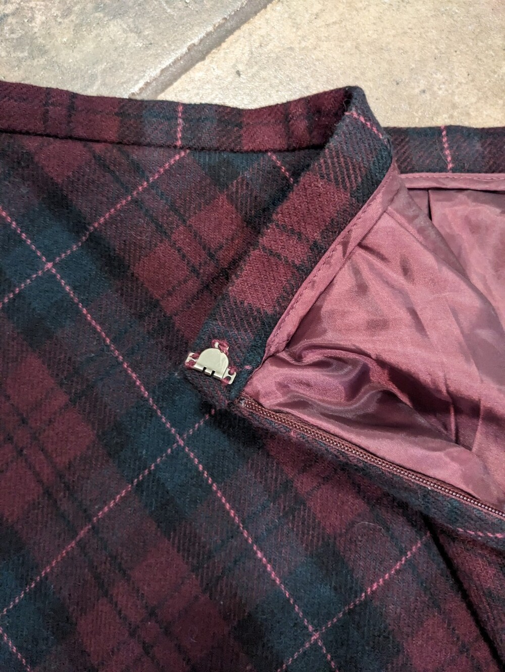 Vintage Eddie Bauer Tartan Plaid Wool Blend Maxi Skirt Chic Fall Classic Size 12 - Picture 5 of 15